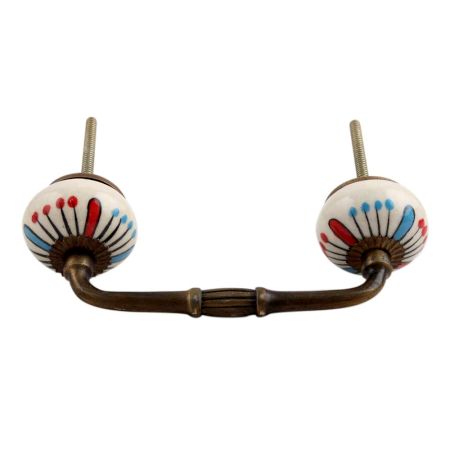 Blue and Red Ceramic Bridge Handle